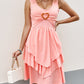 Heart Ring Decor Sleeveless Layered Dress