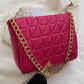 Flap Zipper Design Quilted Chain Strap Shoulder Bag
