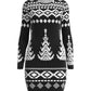 Christmas Fair Isle Pattern Print Long Sleeve Bodycon Dress