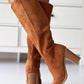 Chunky Heel Side Zip Calf Boots