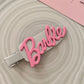 1pc Rhinestone Decor Barbie Letter Pattern Duckbilled Hair Clip