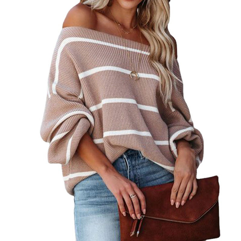 Low Neck Sweater/Long Sleeve Sweater/Loose Sweater