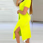Knotted Side Slit Casual Dress
