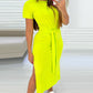 Knotted Side Slit Casual Dress