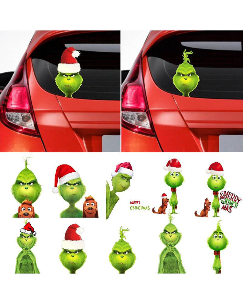 1pc Christmas Car Sticker Cute Cartoon Graphic Car Window Sticker Holiday Christmas Funny Decoration Car Windshield Window Decals