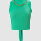 Chain Decor Tied Detail Backless Top