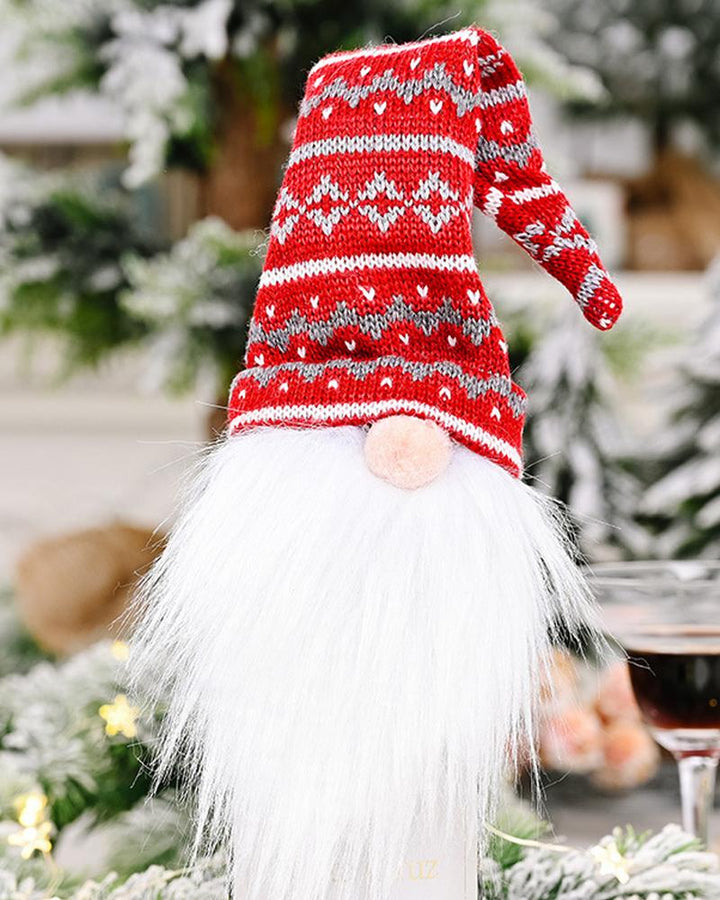 1pc Christmas Gnome Wine Bottle Cover Champagne Wine Bottle Cap Topper Holiday Christmas Decoration Party Ornament