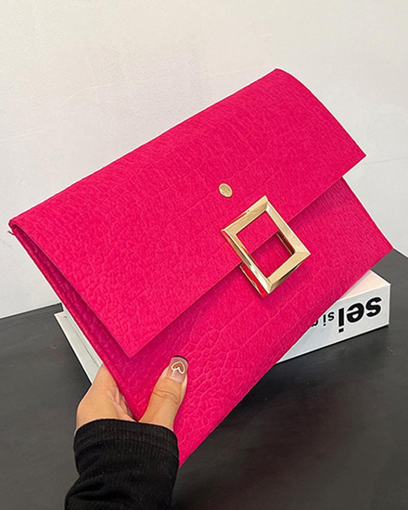 Crocodile Square Magnet Flap Clutch Bag