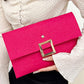 Crocodile Square Magnet Flap Clutch Bag