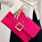Crocodile Square Magnet Flap Clutch Bag