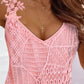 Lace Patch V Neck Sleeveless Tank Top