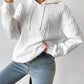 Cable Textured Hooded Sweatshirt