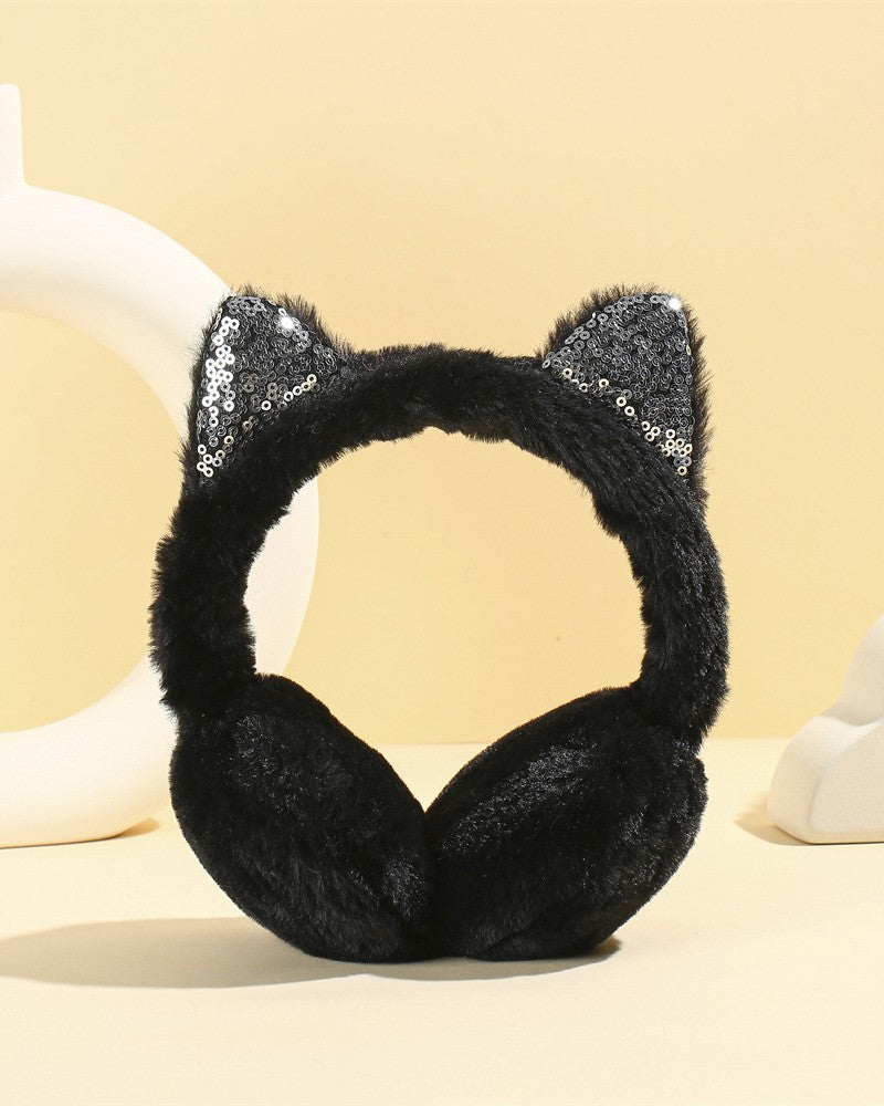 1PCS Rhinestone Faux Fur Winter Earmuffs Ear Warmers