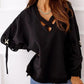 Criss Cross Buckle Detail Drop Shoulder Sweatshirt