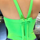 Thick Strap Backless Bowknot Design Top