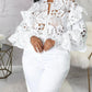 Lantern Sleeve Crochet Lace Shirt