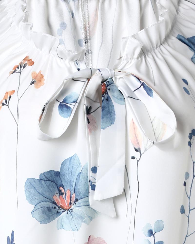 Floral Print Tied Detail Casual Dress