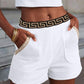Geo Tape Patch Lace Trim Shorts
