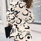 Abstract Print Buttoned Shirt Dress