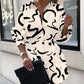 Abstract Print Buttoned Shirt Dress