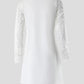 Contrast Lace Lantern Sleeve Casual Dress