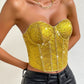 Allover Sequin Bandeau Corset Top