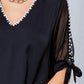 Beaded Decor Cold Shoulder Casual Dress