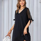 Beaded Decor Cold Shoulder Casual Dress