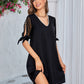Beaded Decor Cold Shoulder Casual Dress