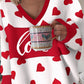 Valentine's Day Heart Love Print Batwing Sleeve Top