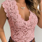 Crochet Lace V Neck Bodysuit