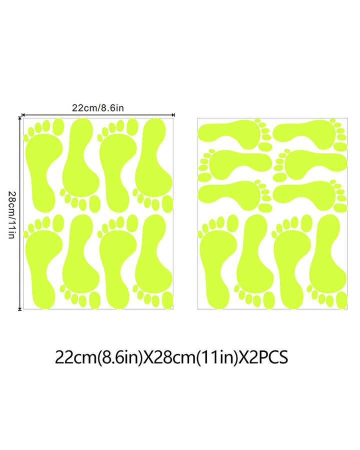 2 Sheets Luminous Footprint Stickers Funny Decor For Amusement Park Kindergarten Bedroom Great Wall Decorations