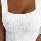 Square Neck Textured Tank Top