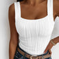 Square Neck Textured Tank Top