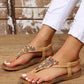 Bohemian Beaded Stretchy Ankle Strap Beach Sandals
