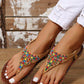 Bohemian Beaded Stretchy Ankle Strap Beach Sandals