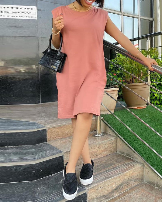 Pocket Design Short Sleeve Casual Dress