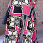 Plus Size Baroque Scarf Print Wide Leg Jumpsuit