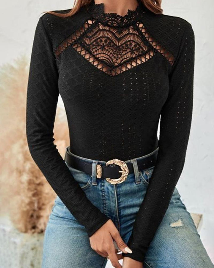 Eyelet Embroidery Hollow out Crochet Lace Top