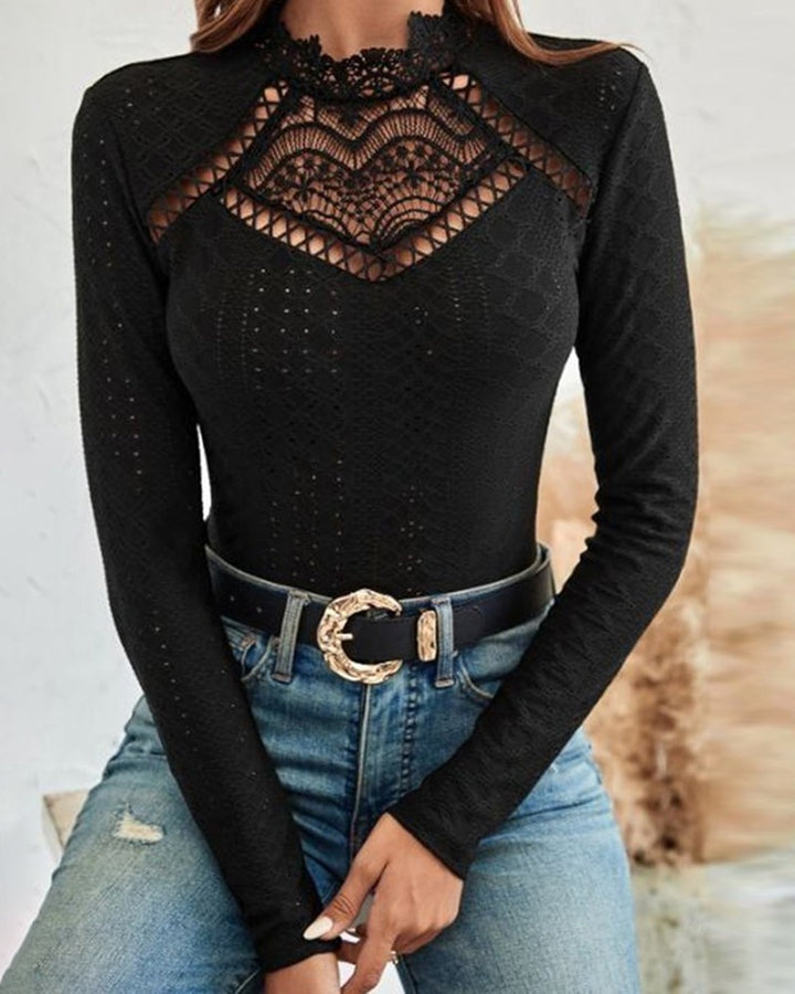 Eyelet Embroidery Hollow out Crochet Lace Top