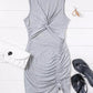 Twisted Drawstring Ruched Cutout Mini Dress