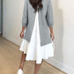 Patchwork Colorblock Ruched Asymmetrical Sweatshirt Dress