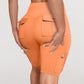 Ruched Quick Dry Pocket Design Sports Yoga Shorts