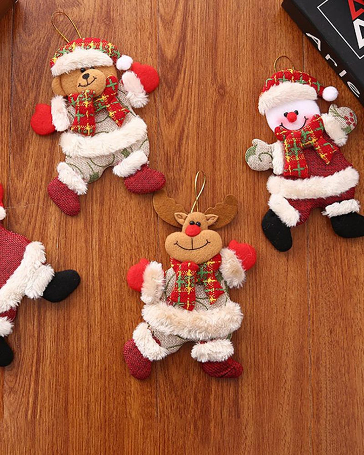 Christmas Tree Hanging Doll Santa Claus Ornament Snowman Elk New Years Party Toy Decoration