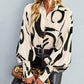 Allover Print Shirred Lantern Sleeve Shirt