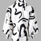 Allover Print Shirred Lantern Sleeve Shirt