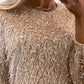 Fluffy Long Sleeve Round Neck Top