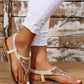 Bohemian Beaded Stretchy Ankle Strap Beach Sandals