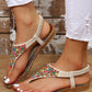 Bohemian Beaded Stretchy Ankle Strap Beach Sandals