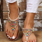 Bohemian Beaded Stretchy Ankle Strap Beach Sandals
